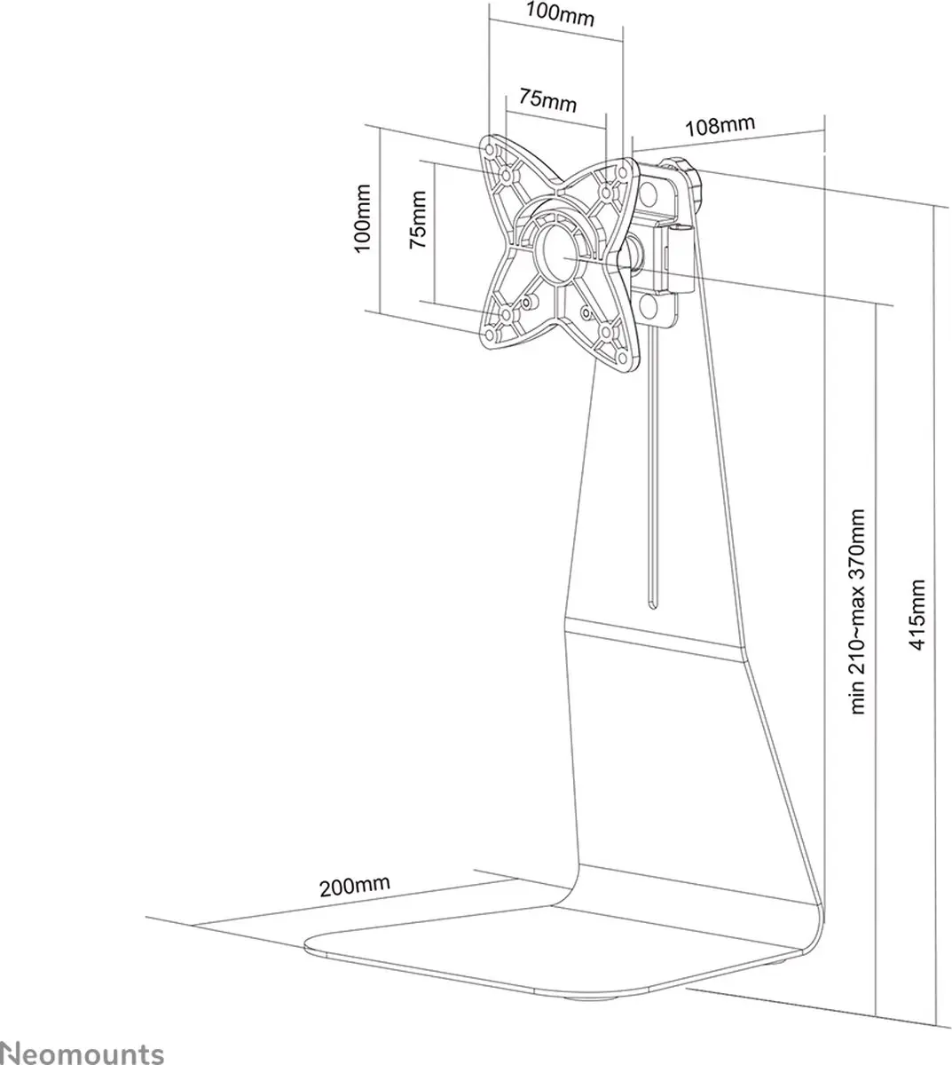 Neomounts FPMA-D800 Monitorstandaard 27" - Zilver - afbeelding 6 van 6