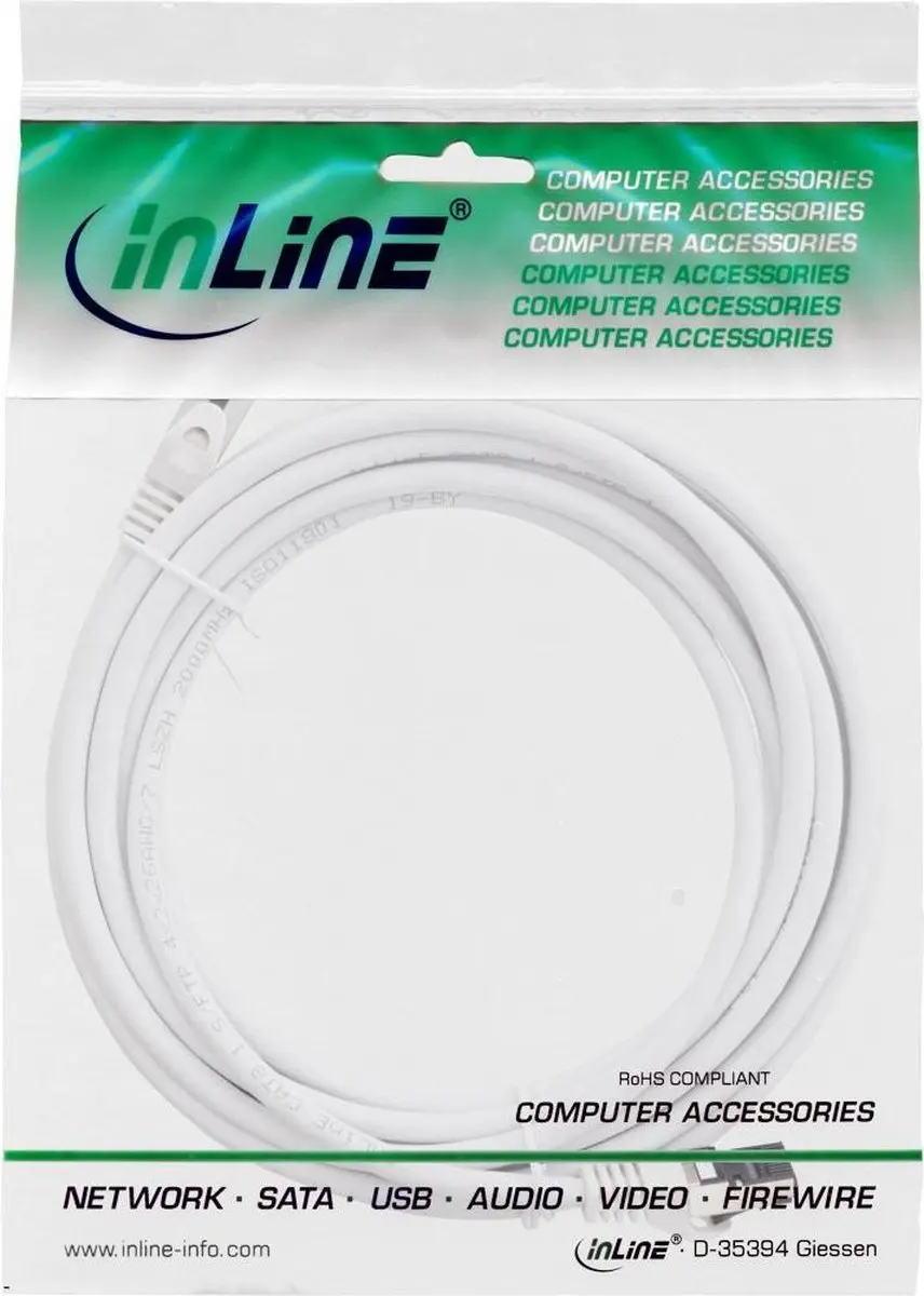 InLine S/FTP CAT8.1 Netwerkkabel 40Gbps - 15m - Wit
