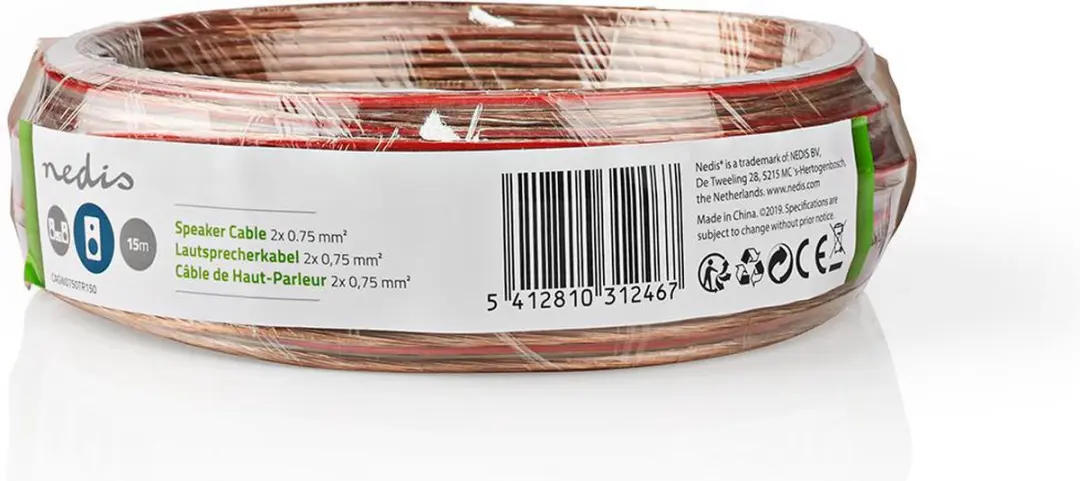 Nedis Speaker-Kabel CCA 0.75mm² 15m - Transparant