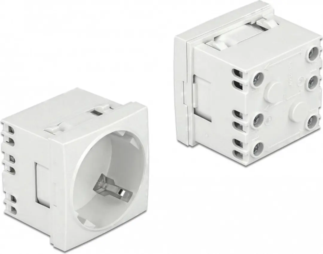 Delock Easy 45° Aardcontact Stopcontact - 10 Stuks - Wit