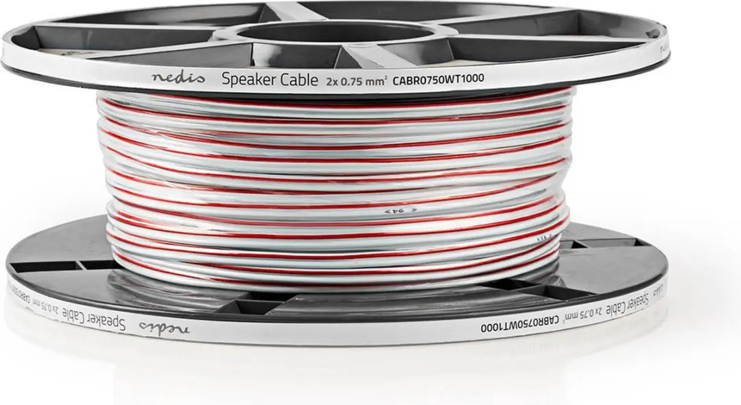 Nedis Speaker-Kabel CABR0750WT1000 100m - 2x 0.75mm² Wit