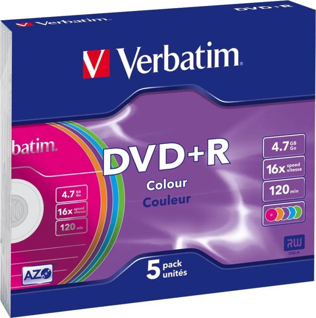 Verbatim DVD+R 4.7GB - 5 Stuks