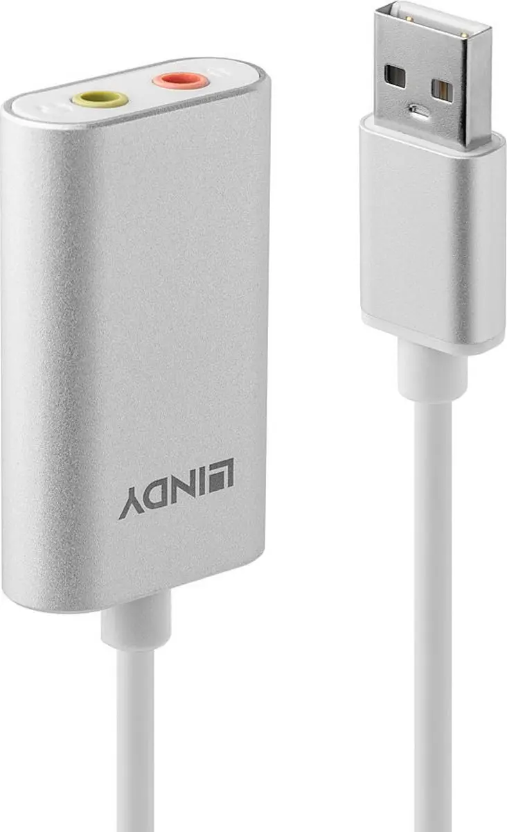 Lindy USB naar Jack Audio Converter 42926 - Zilver/wit