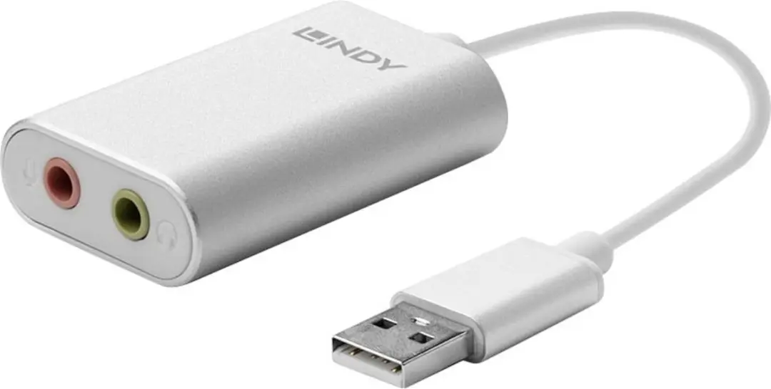 Lindy USB naar Jack Audio Converter 42926 - Zilver/wit