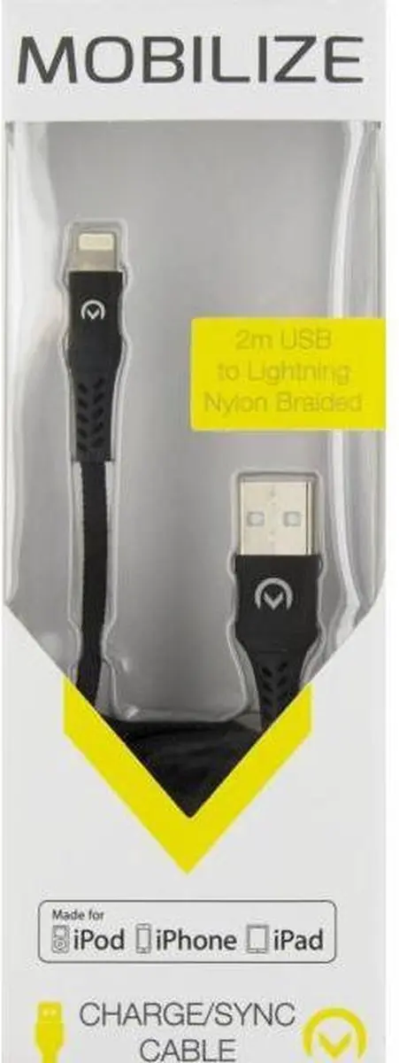Mobilize USB-A naar Apple Lightning Kabel MFI 1m - Zwart - afbeelding 6 van 6