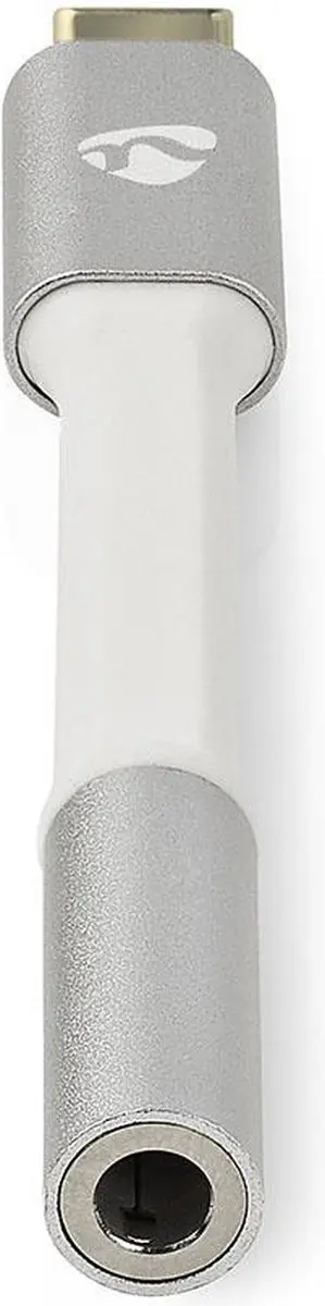 Nedis USB-C Adapter 3,5mm - 8cm - Verguld - Wit/Zilver