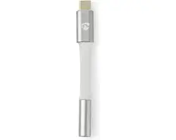 Nedis USB-C Adapter 3,5mm - 8cm - Verguld - Wit/Zilver