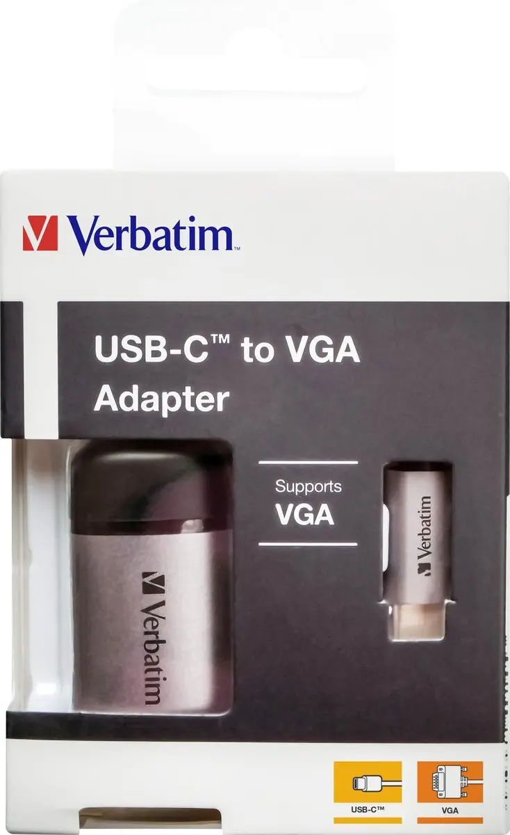 Verbatim USB-C naar VGA Adapter 49145 - Grijs