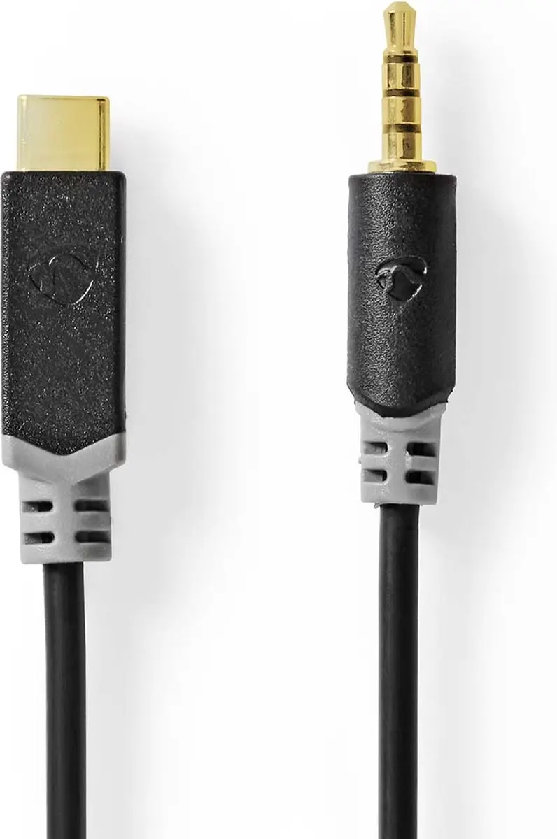 Nedis CCBW65950AT10 USB-C Adapter - 3,5mm Audio - 1m - Verguld - Zwart