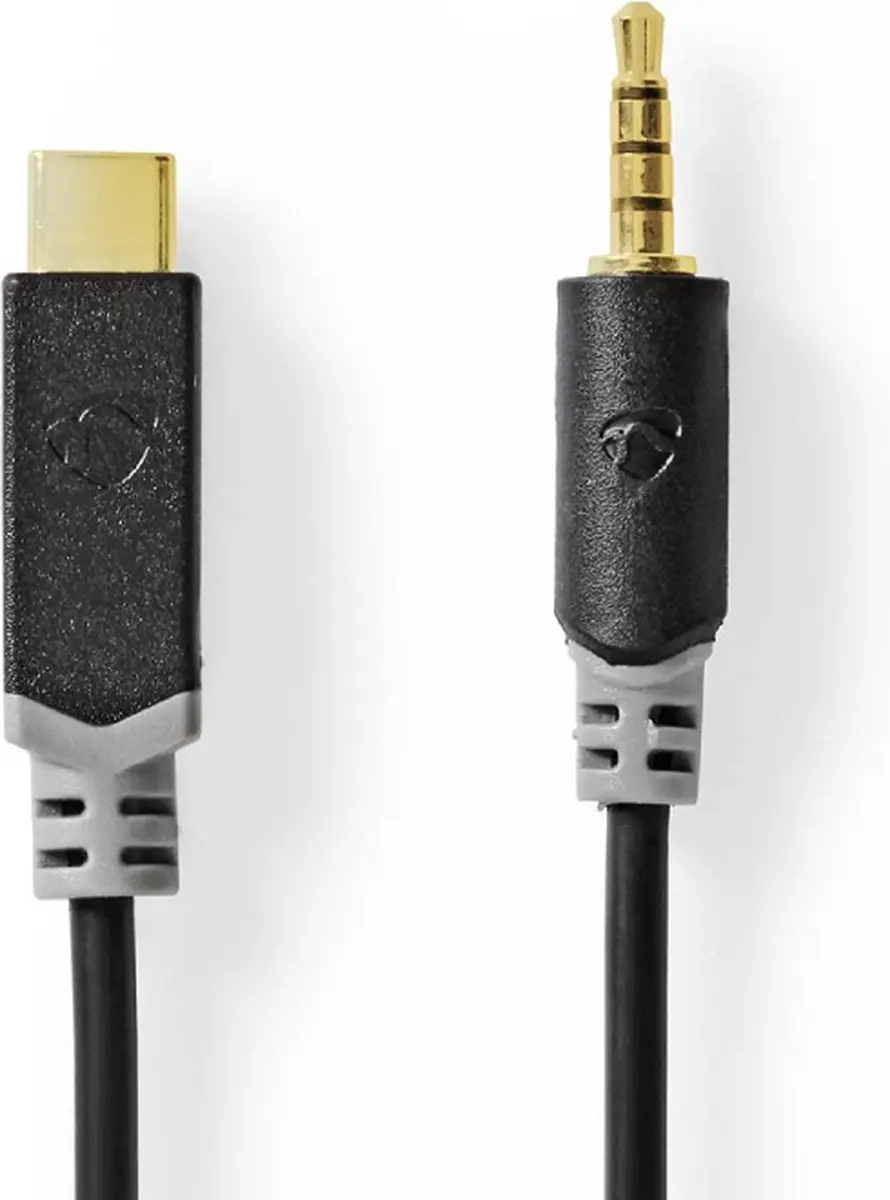 Nedis CCBW65950AT10 USB-C Adapter - 3,5mm Audio - 1m - Verguld - Zwart