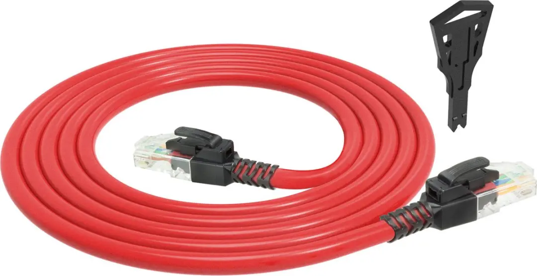 ACT FB5505 Rode U/UTP CAT6A Patchkabel 5m - Vergrendelbaar