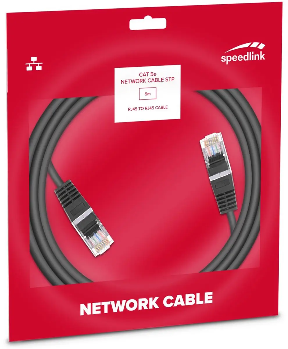 Speedlink CAT 5e STP Netwerkkabel 5m - Zwart