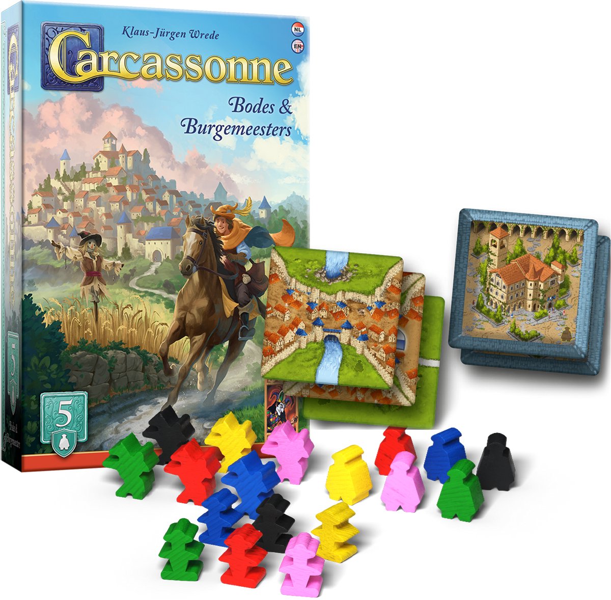 999 Games - Carcassonne: Bodes & Burgemeesters - Uitbreiding 5 - Nieuwe Versie - NL - EN