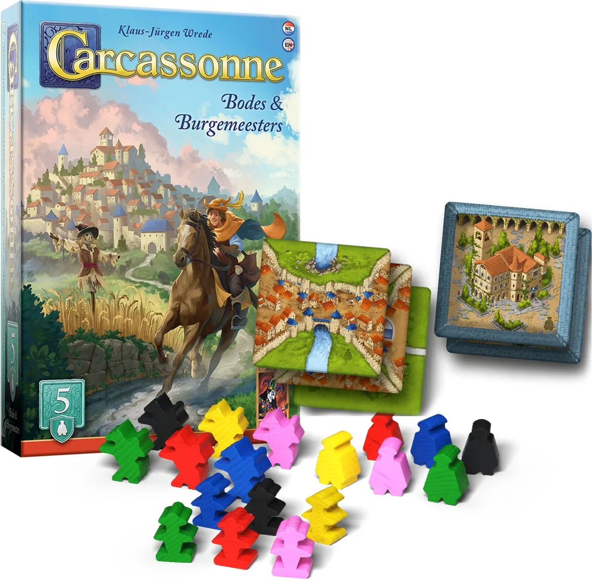 999 Games Carcassonne Bodes & Burgemeesters Uitbreiding 5 - NL/EN