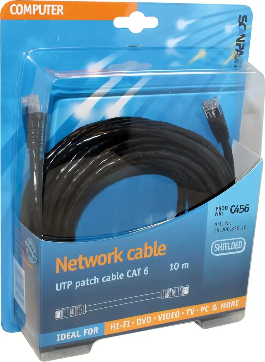 Scanpart UTP Kabel CAT 6 10m - Zwart