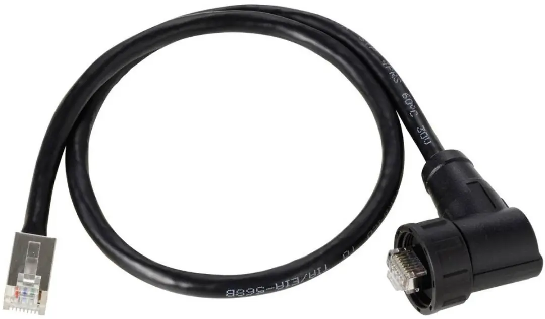 Tru Components TC-E13T-MR6-MCD/NCA-0.5PV-S RJ45 Haaks Mannelijk IP67 CAT6A - 0,5m