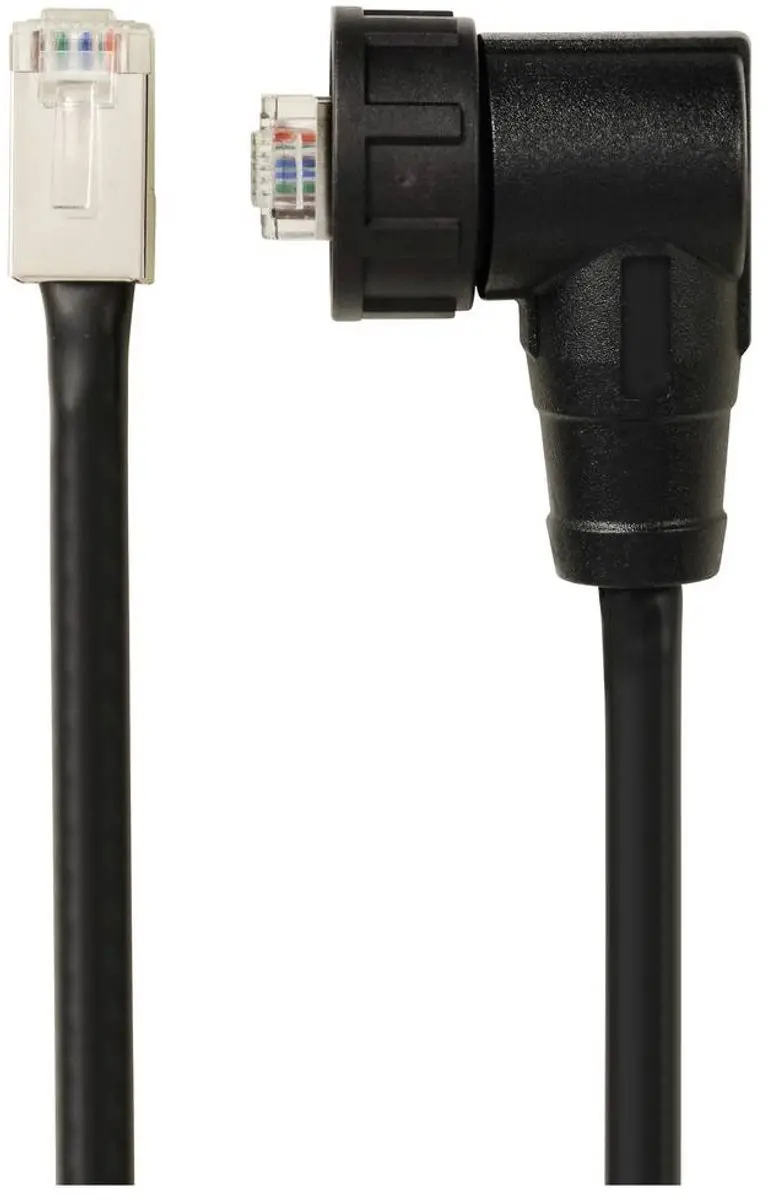 Tru Components TC-E13T-MR6-MCD/NCA-0.5PV-S RJ45 Haaks Mannelijk IP67 CAT6A - 0,5m