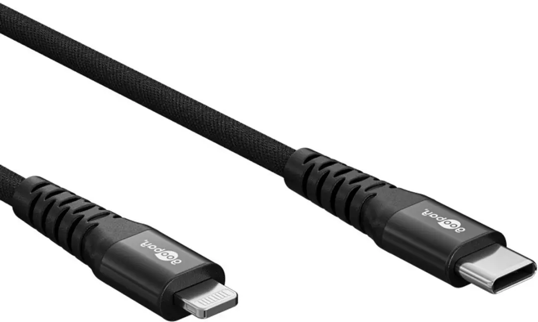 Goobay Lightning USB-C Kabel 60W 0,5m - Zwart - afbeelding 6 van 6