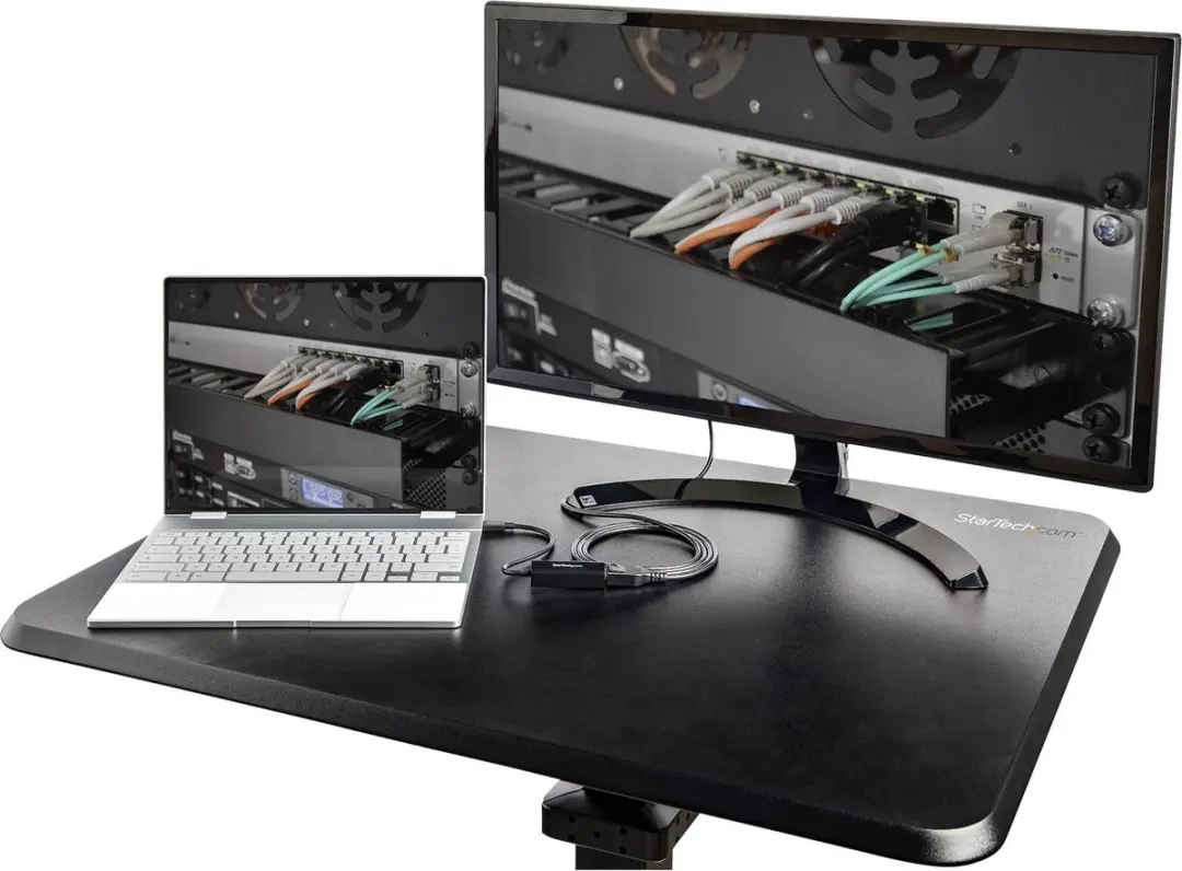 Startech STSCART2 Mobiel Ergonomisch Zit-Sta Bureau - Zwart - afbeelding 6 van 6