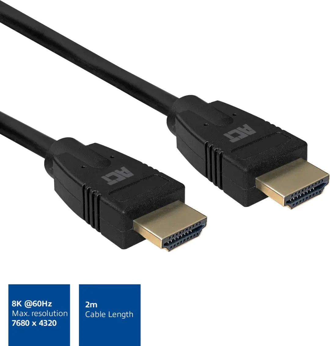 ACT HDMI 8K Kabel v2.1 AC3810 - 2m - Zwart