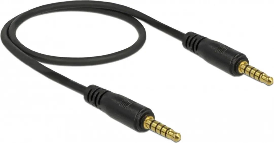 Delock 3,5mm Jack 5-polig Audiokabel 0,5m - Zwart