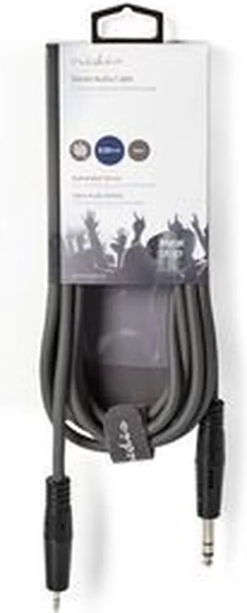 Nedis Stereo-Audiokabel 6,35mm/3,5mm - 3m - Donkergrijs