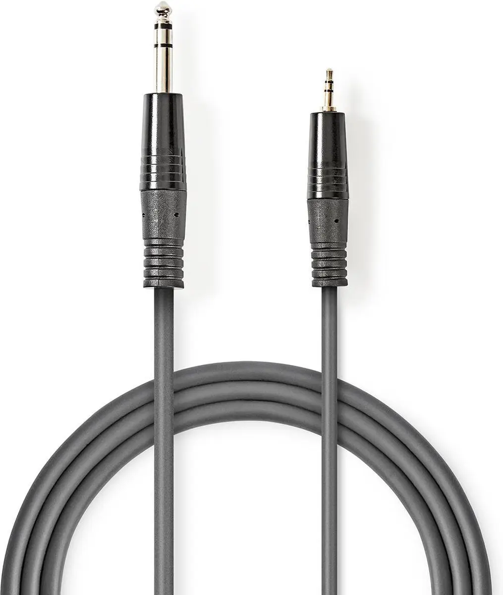 Nedis Stereo-Audiokabel 6,35mm/3,5mm - 3m - Donkergrijs