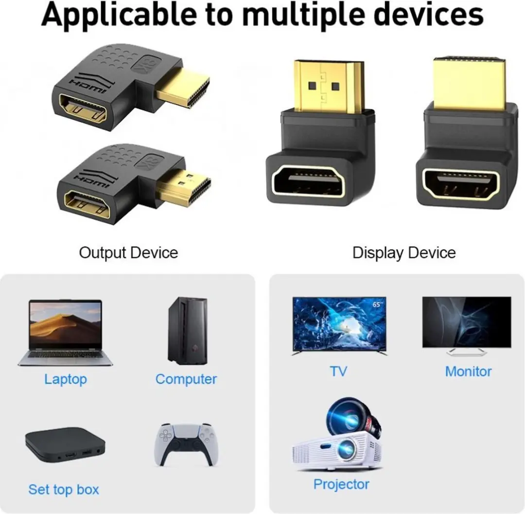 NÖRDIC HDMI-N5018 HDMI 2.1 Adapter 8K60Hz - Zwart - afbeelding 6 van 6