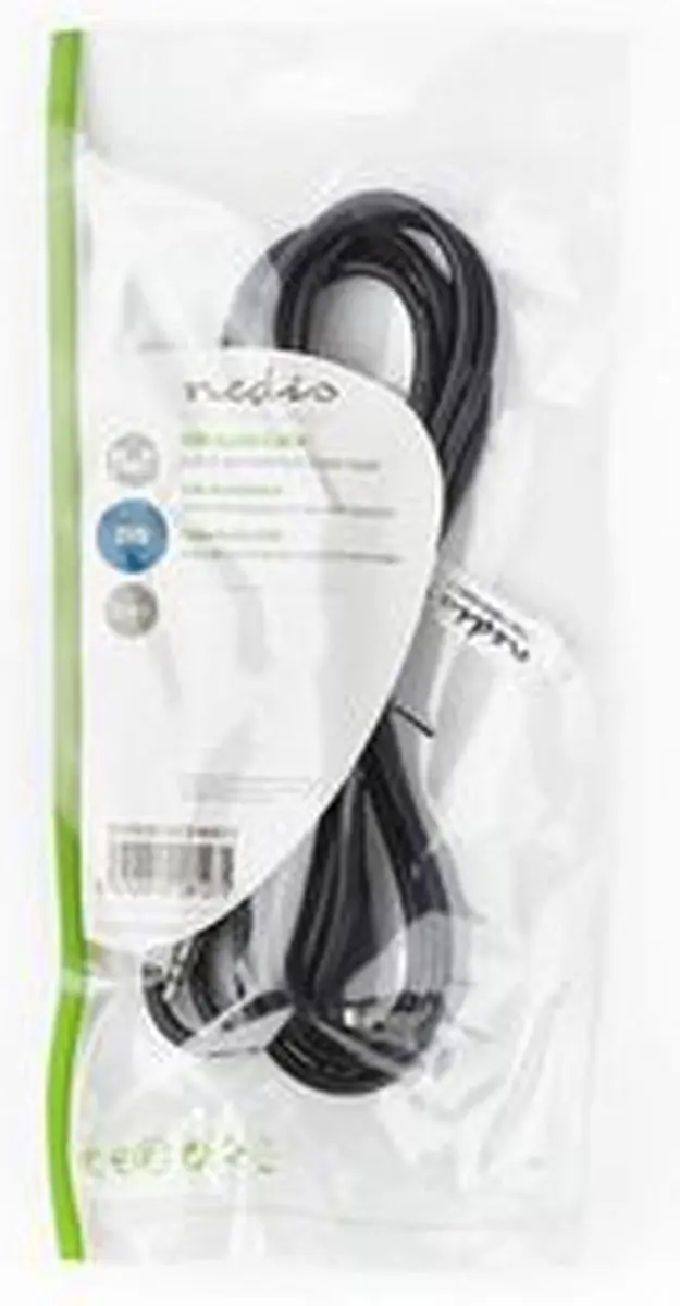 Nedis DIN-Audiokabel CAGP20100BK20 - 2m - 5-Pins Male naar 3,5mm Male - Zwart