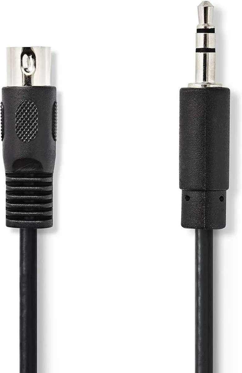 Nedis DIN-Audiokabel CAGP20100BK20 - 2m - 5-Pins Male naar 3,5mm Male - Zwart