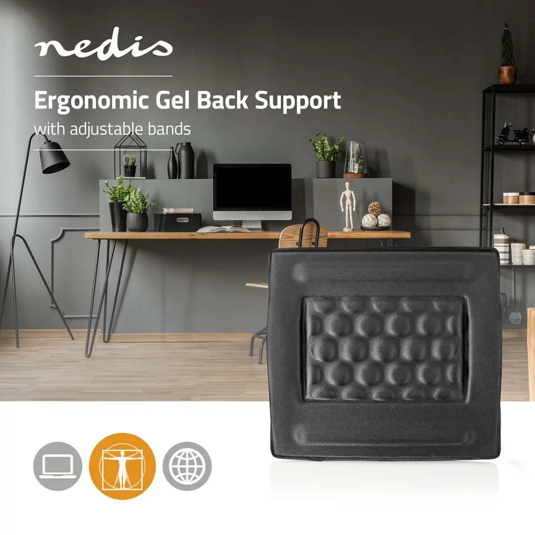 Nedis ERGOGBS100 Rugsteun - Zwart