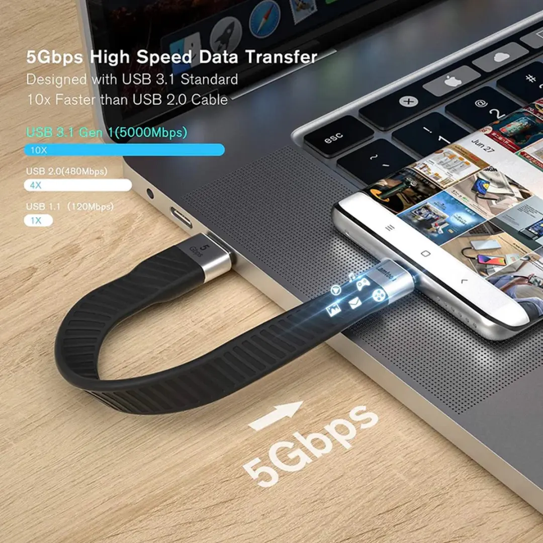 NÖRDIC USBC-N1048 USB-C naar USB-A Adapter 5Gb/s - 3A - 15cm Zwart