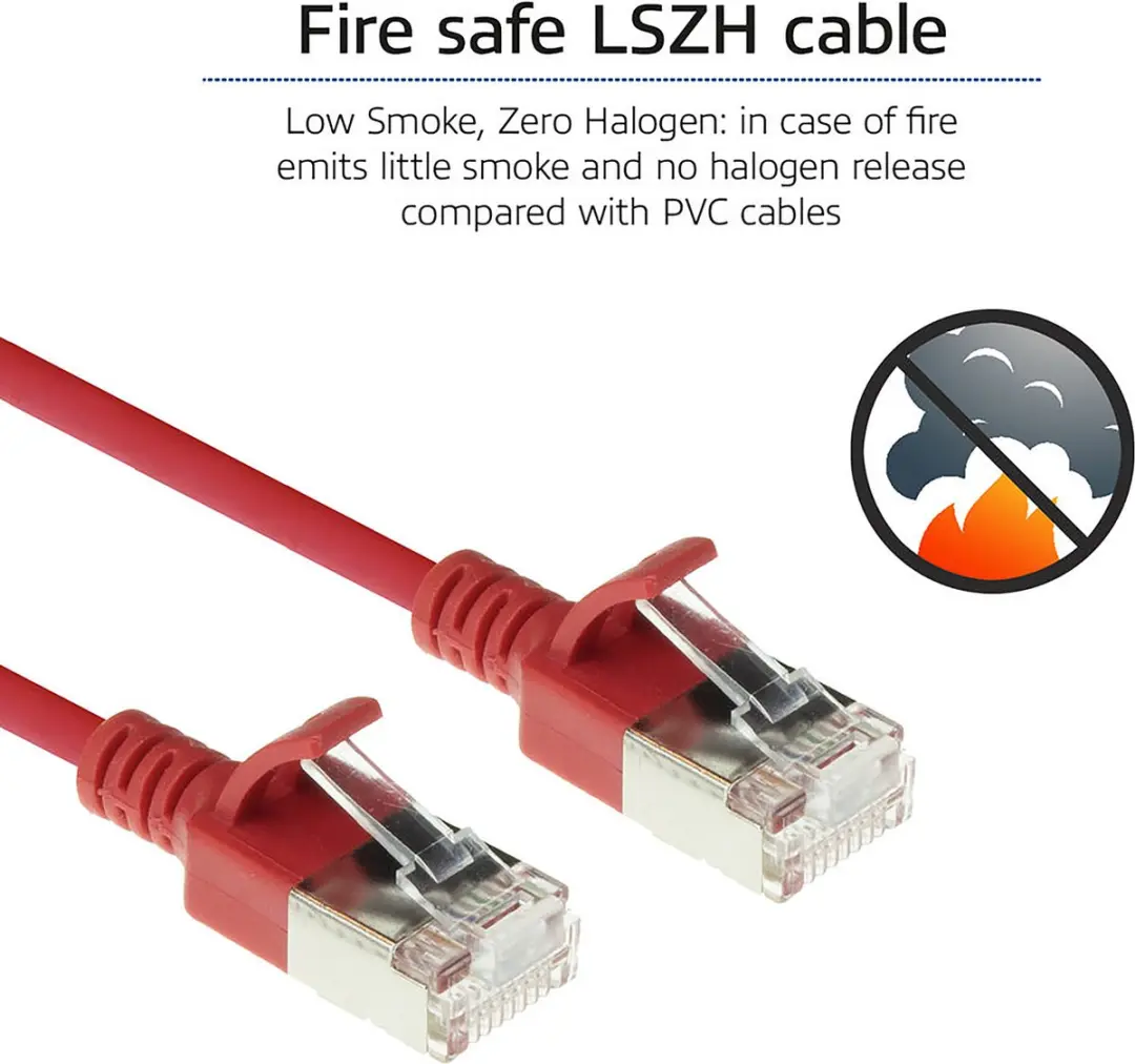 ACT AC7502 Rode LSZH U/FTP CAT6A Patchkabel 2m - Snagless