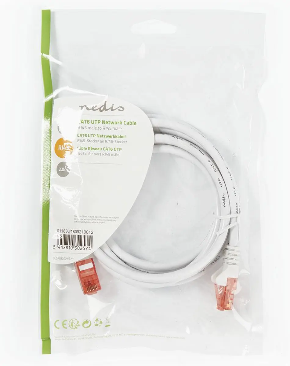 Nedis CAT6 Netwerkkabel CCGP85200WT20 2m - Wit