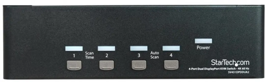 Startech SV431DPDDUA2 4-poorts Dual DisplayPort KVM Switch - 4K 60Hz - Wit
