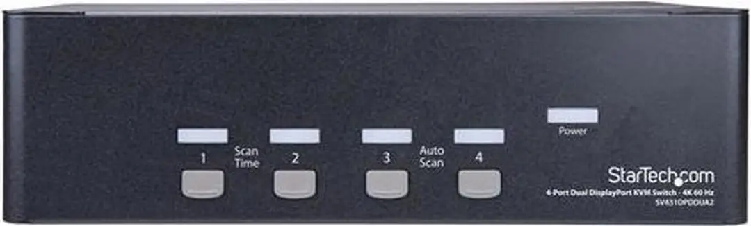 Startech SV431DPDDUA2 4-poorts Dual DisplayPort KVM Switch - 4K 60Hz - Wit