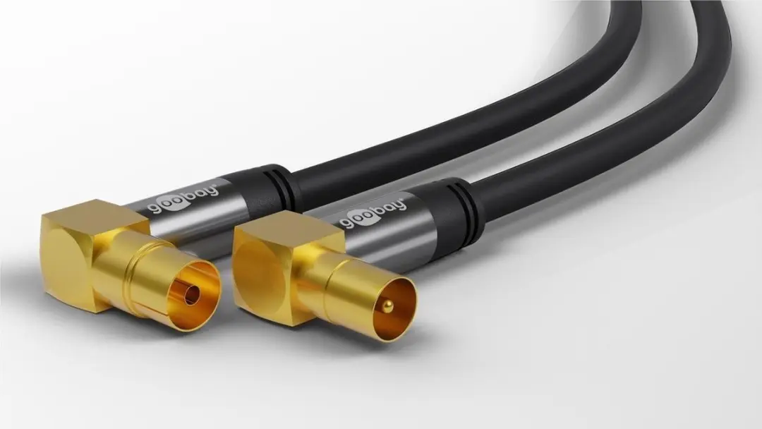 Goobay IEC Coaxkabel Haaks Verguld 5m - 10 Stuks