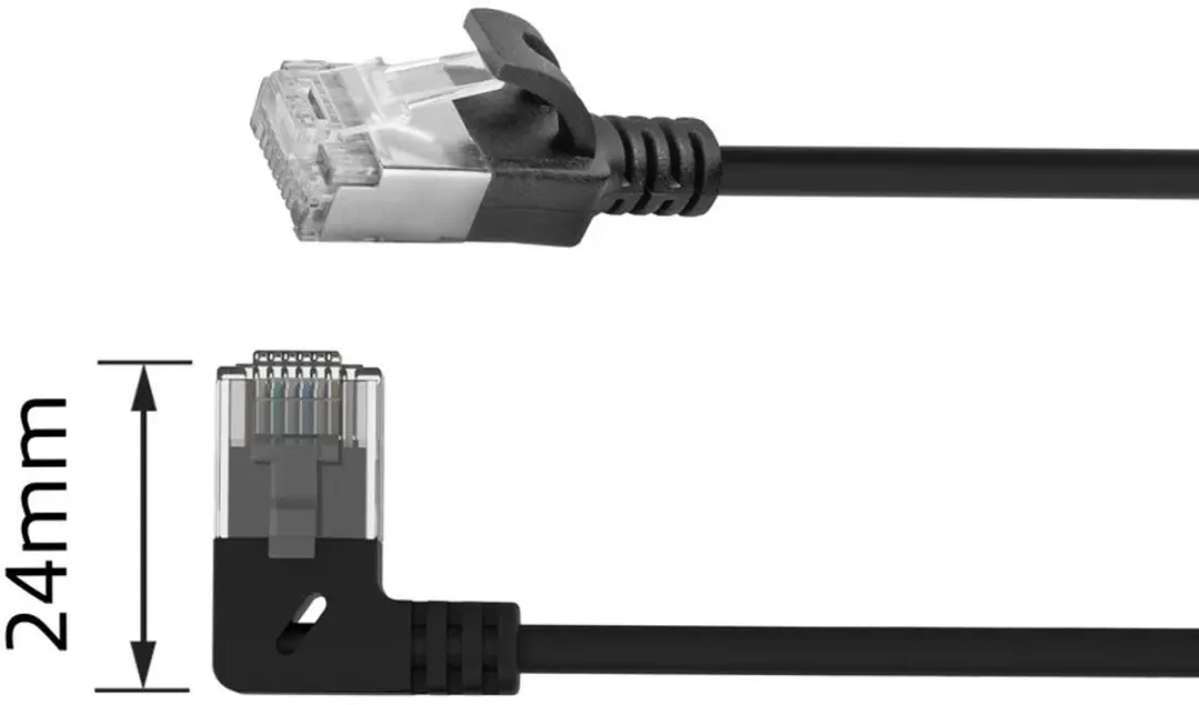 ACT DA1902 Patchkabel CAT6A U/FTP 2m - Zwart - RJ45 recht naar 90° links - afbeelding 6 van 6