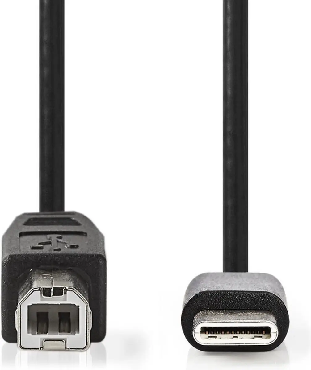 Nedis USB 2.0 USB-C naar USB-B Kabel 1m - Zwart