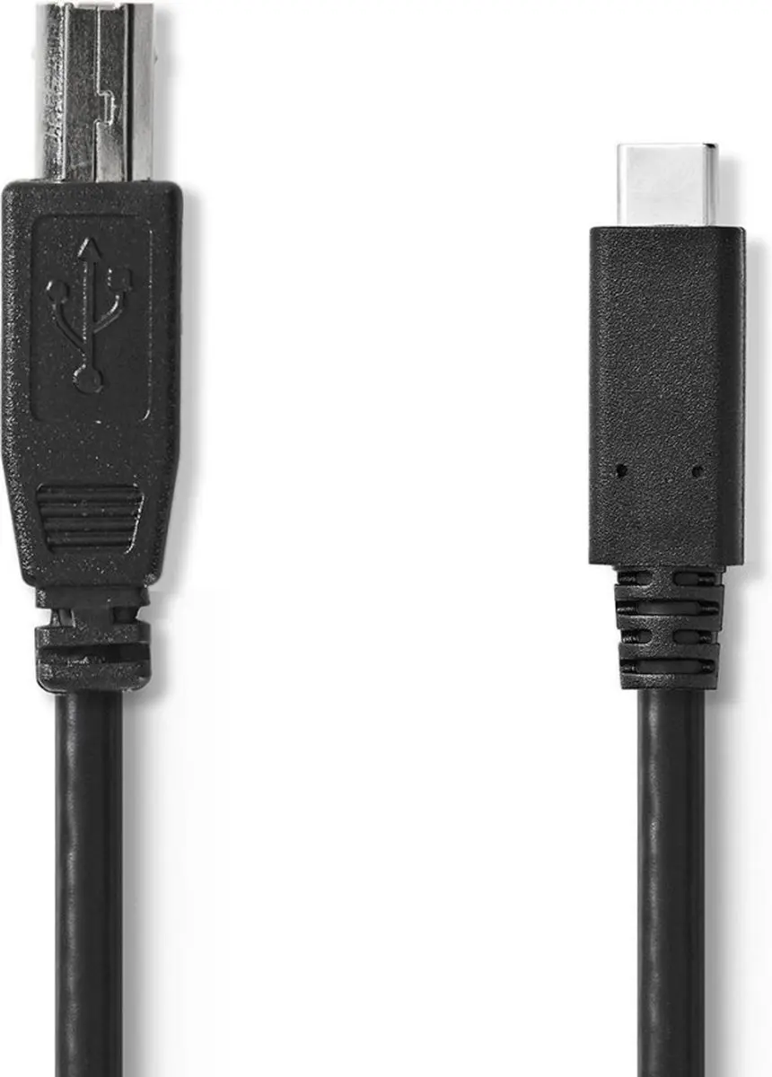 Nedis USB 2.0 USB-C naar USB-B Kabel 1m - Zwart