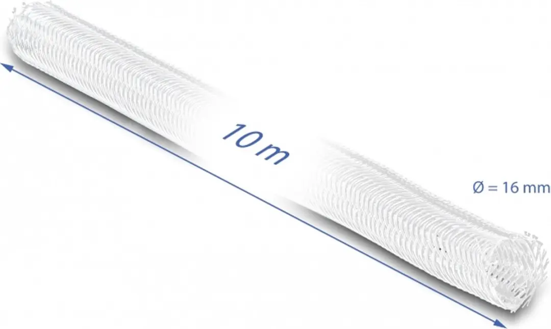Delock Gevlochten Kabelmantel 10m 16mm - Wit