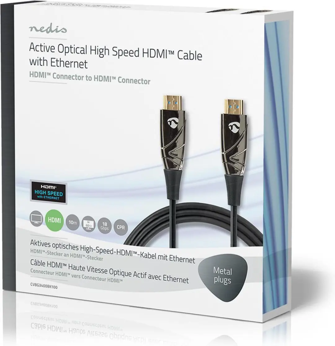Nedis CVBG3400BK100 HDMI-Kabel 4K@60Hz 18Gbps 10m - Zwart