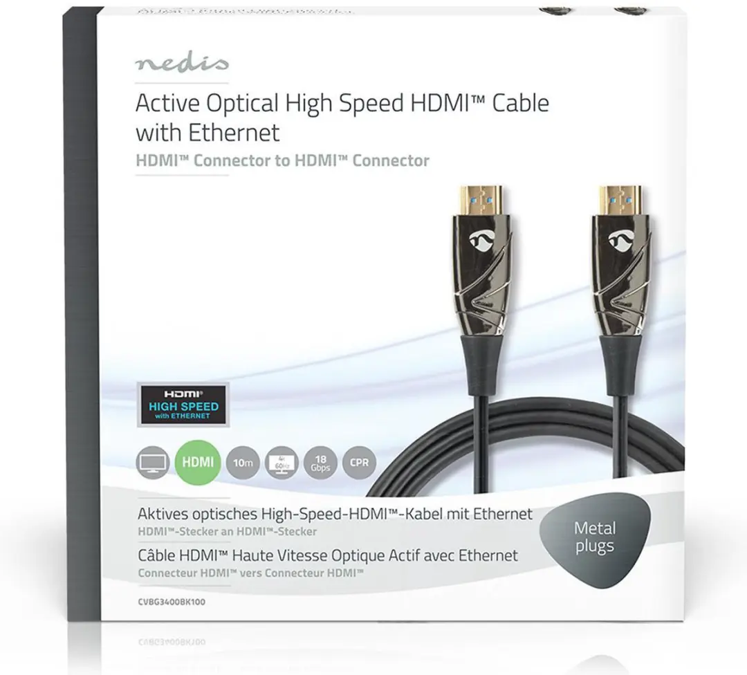 Nedis CVBG3400BK100 HDMI-Kabel 4K@60Hz 18Gbps 10m - Zwart