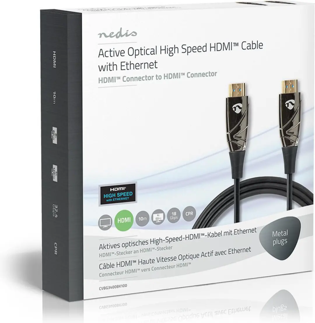 Nedis CVBG3400BK100 HDMI-Kabel 4K@60Hz 18Gbps 10m - Zwart