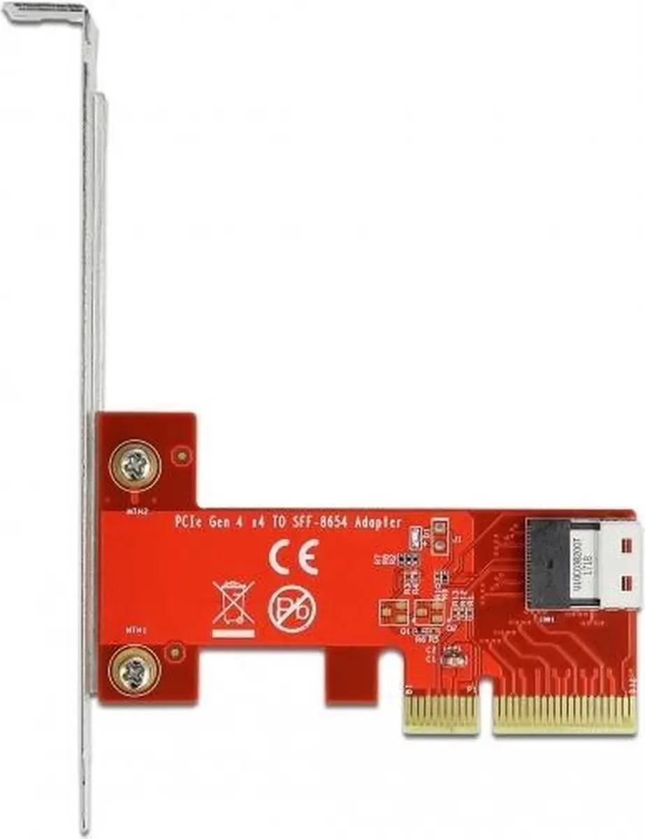 Delock PCIe x4 naar SFF-8654 4i NVMe Kaart - Low Profile