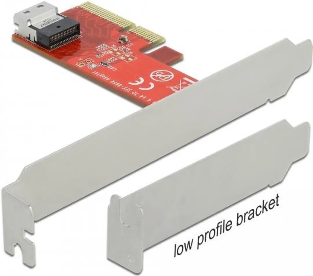 Delock PCIe x4 naar SFF-8654 4i NVMe Kaart - Low Profile