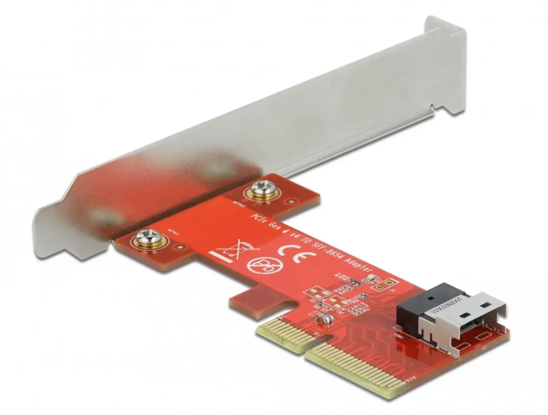 Delock PCIe x4 naar SFF-8654 4i NVMe Kaart - Low Profile
