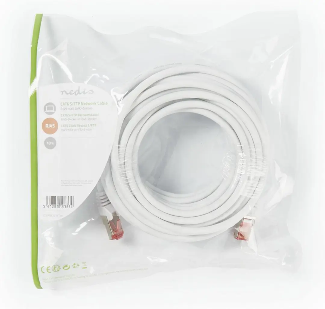Nedis CAT6 Netwerkkabel CCGP85221WT100 - 10m - Wit
