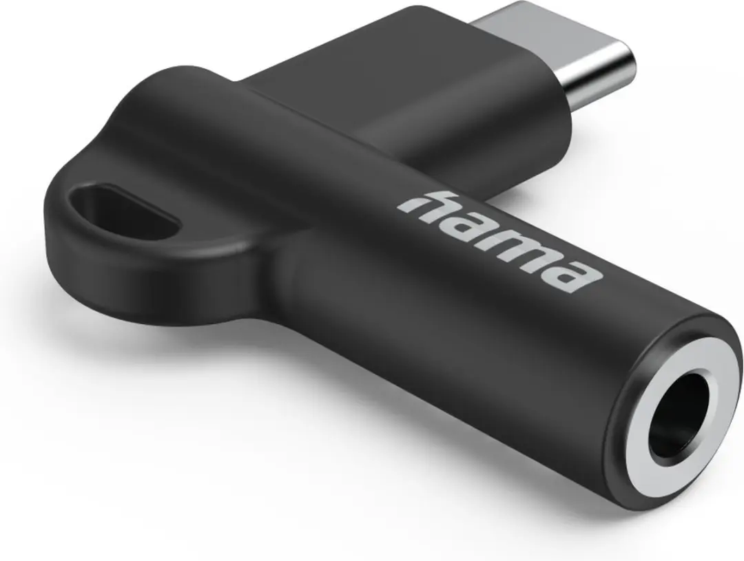 Hama USB-C naar 3.5mm Jack Adapter 90° - Zwart