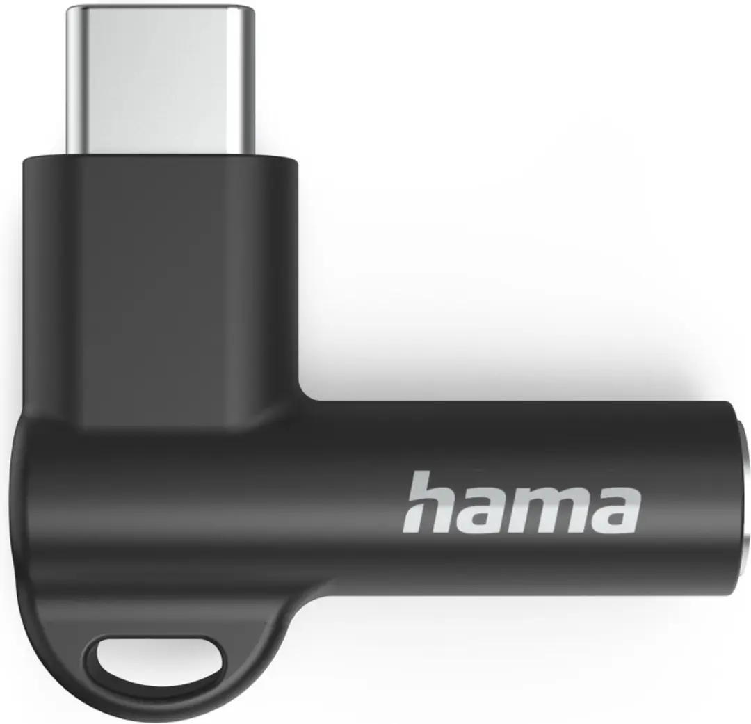 Hama USB-C naar 3.5mm Jack Adapter 90° - Zwart - afbeelding 6 van 6
